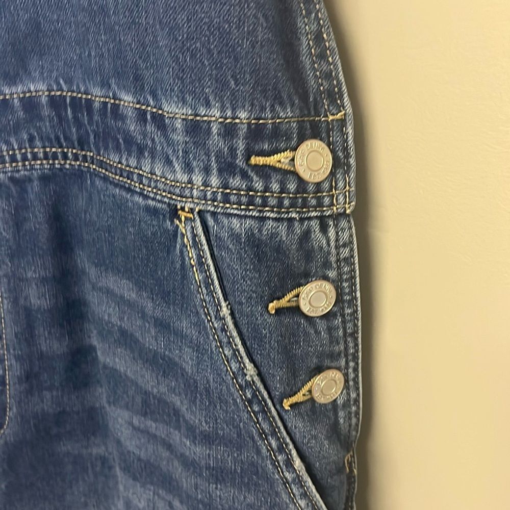 GAP Blue Faded Adjustable Razorback Overalls Pockets and Side Buttons- Medium - Picture 14 of 16